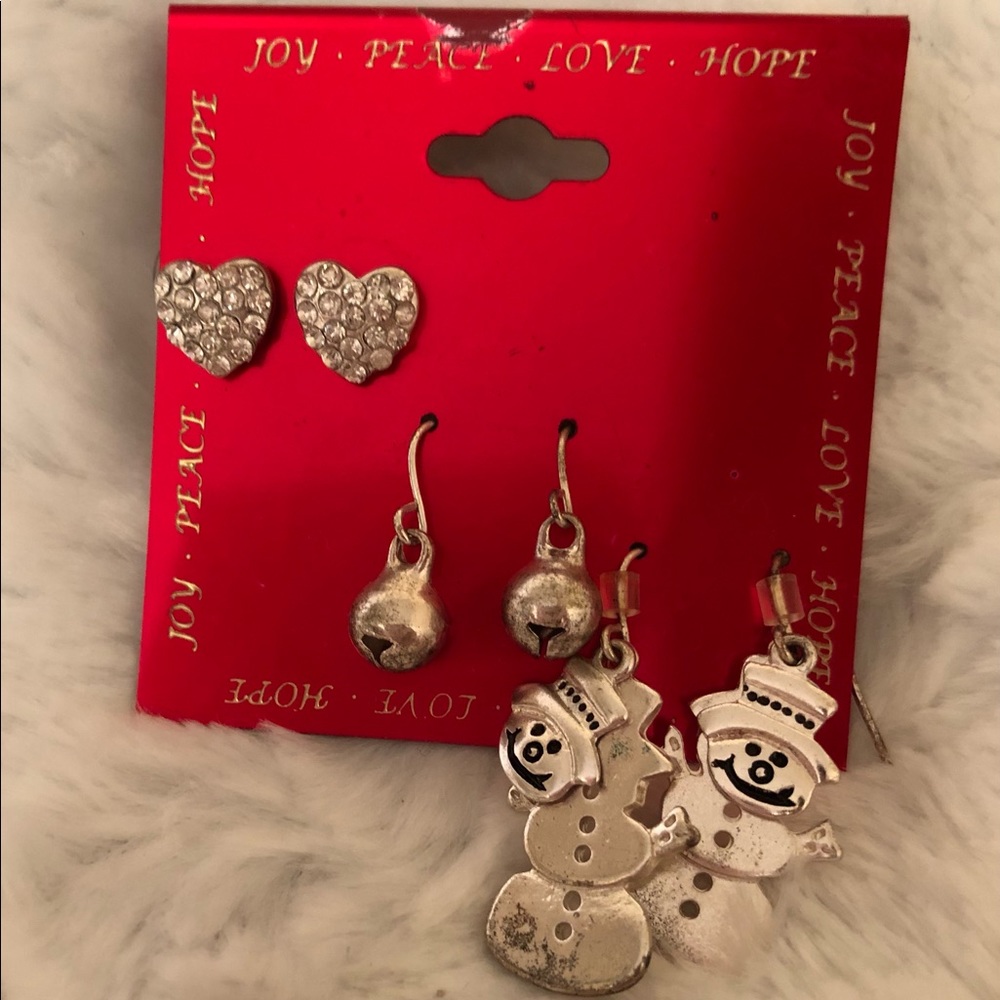 Joy, Peace, Love, & Hope Winter Holiday Pierced Dangle Earrings NWOT